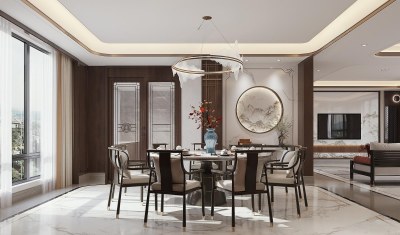 新中式餐厅3D模型下载